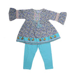Girls Fancy Embroidery Suit 2 Pcs - Blue, Kids, Girls Sets And Suits, Chase Value, Chase Value