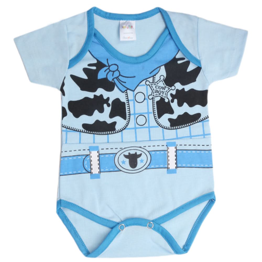 Newborn Boys Half Sleeves Romper - Light Blue, Kids, Newborn Boys Rompers, Chase Value, Chase Value