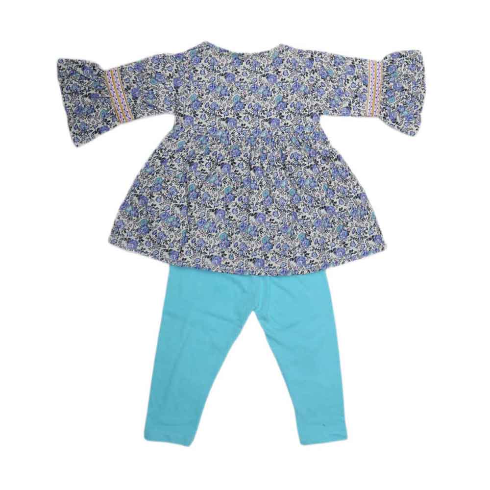 Girls Fancy Embroidery Suit 2 Pcs - Blue, Kids, Girls Sets And Suits, Chase Value, Chase Value