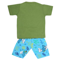 Boys Half Sleeves 2 Piece Suit - Green, Kids, Boys Sets And Suits, Chase Value, Chase Value