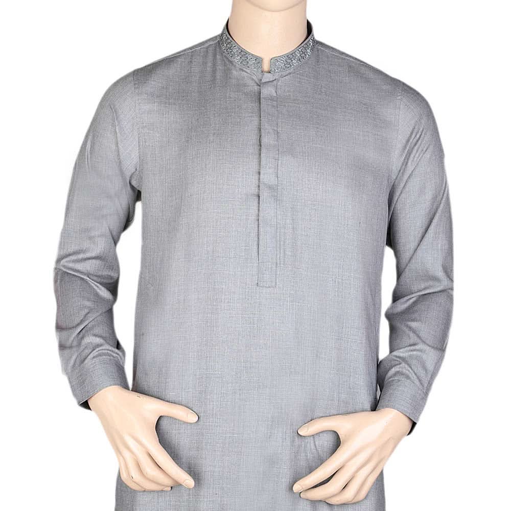 Men's Kameez Shalwar -Embroidered-Grey, Men, Shalwar Kameez, Chase Value, Chase Value
