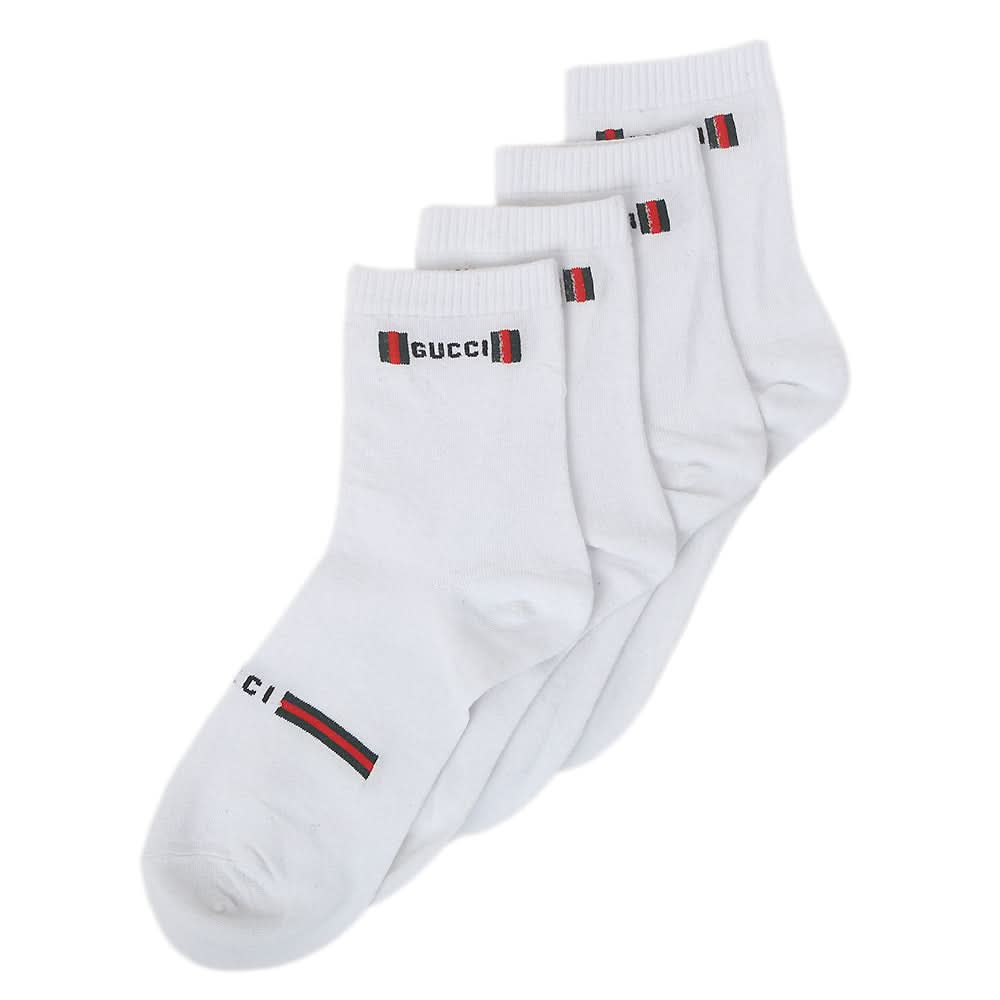 Men’s 2 Pieces Long Ankle Socks - White, Men, Mens Socks, Chase Value, Chase Value