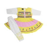 Girls Fancy Frock 2 Pcs - Yellow, Kids, Girls Frocks, Chase Value, Chase Value