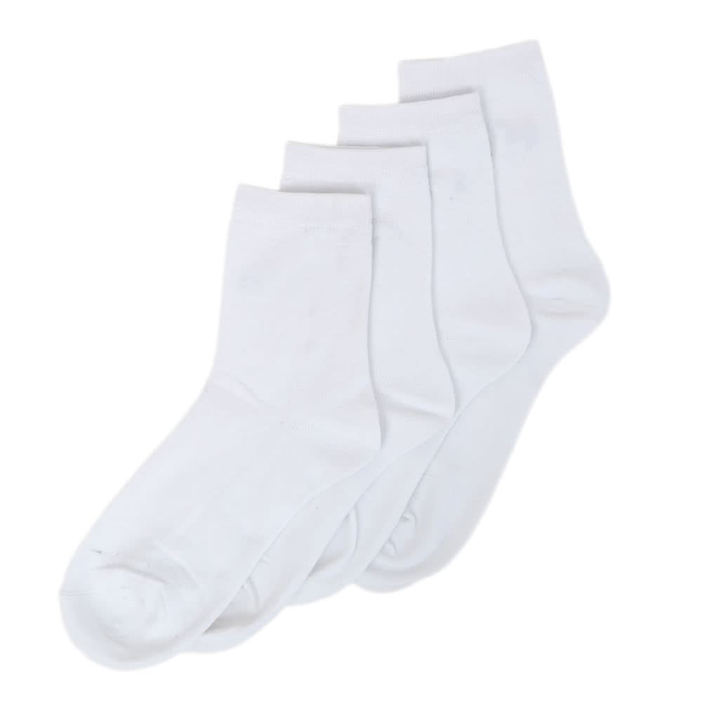 Men’s 2 Pieces Long Ankle Socks - White, Men, Mens Socks, Chase Value, Chase Value