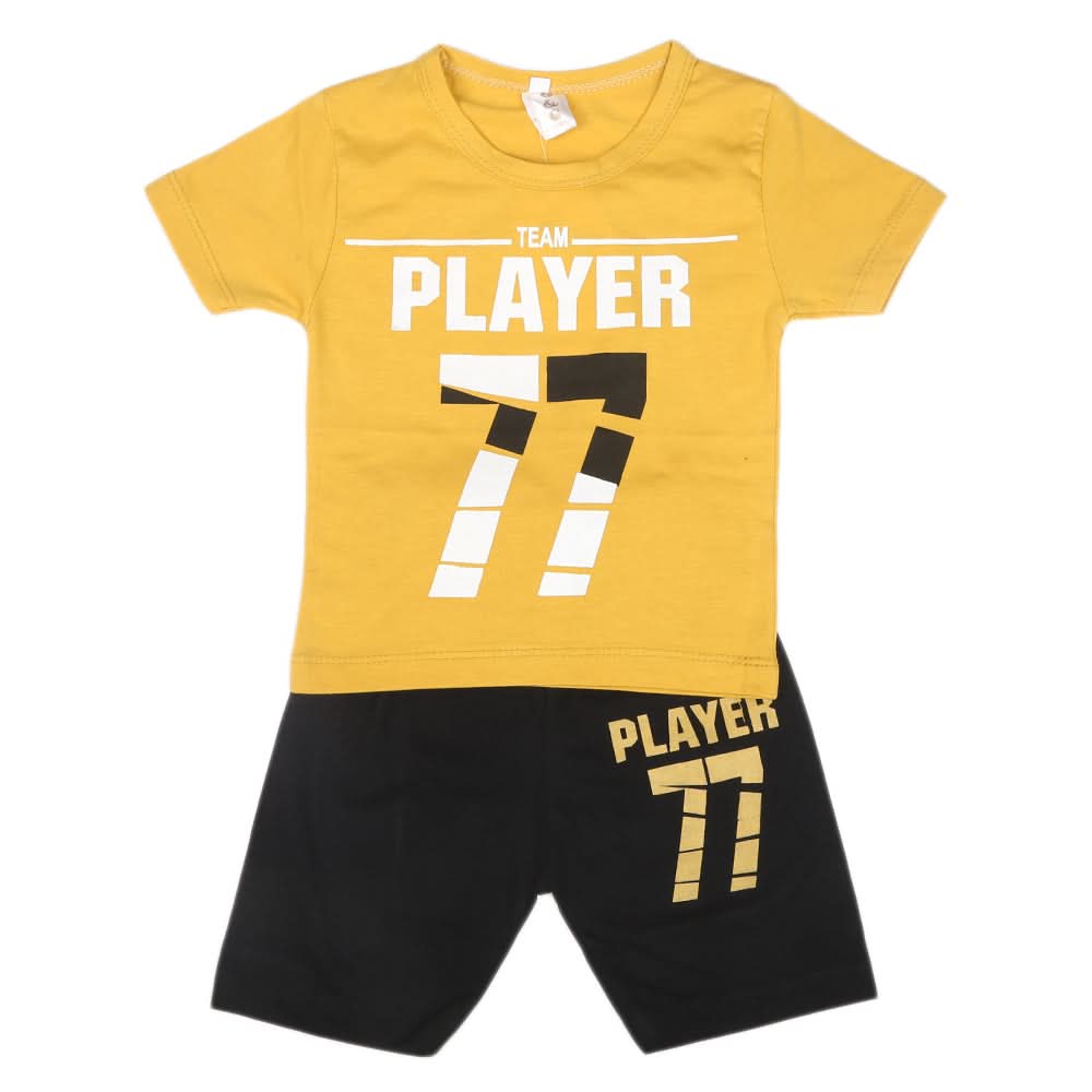 Boys Half Sleeves Short Suit  SML CVC-48-Mustard, Kids, Boys Sets And Suits, Chase Value, Chase Value