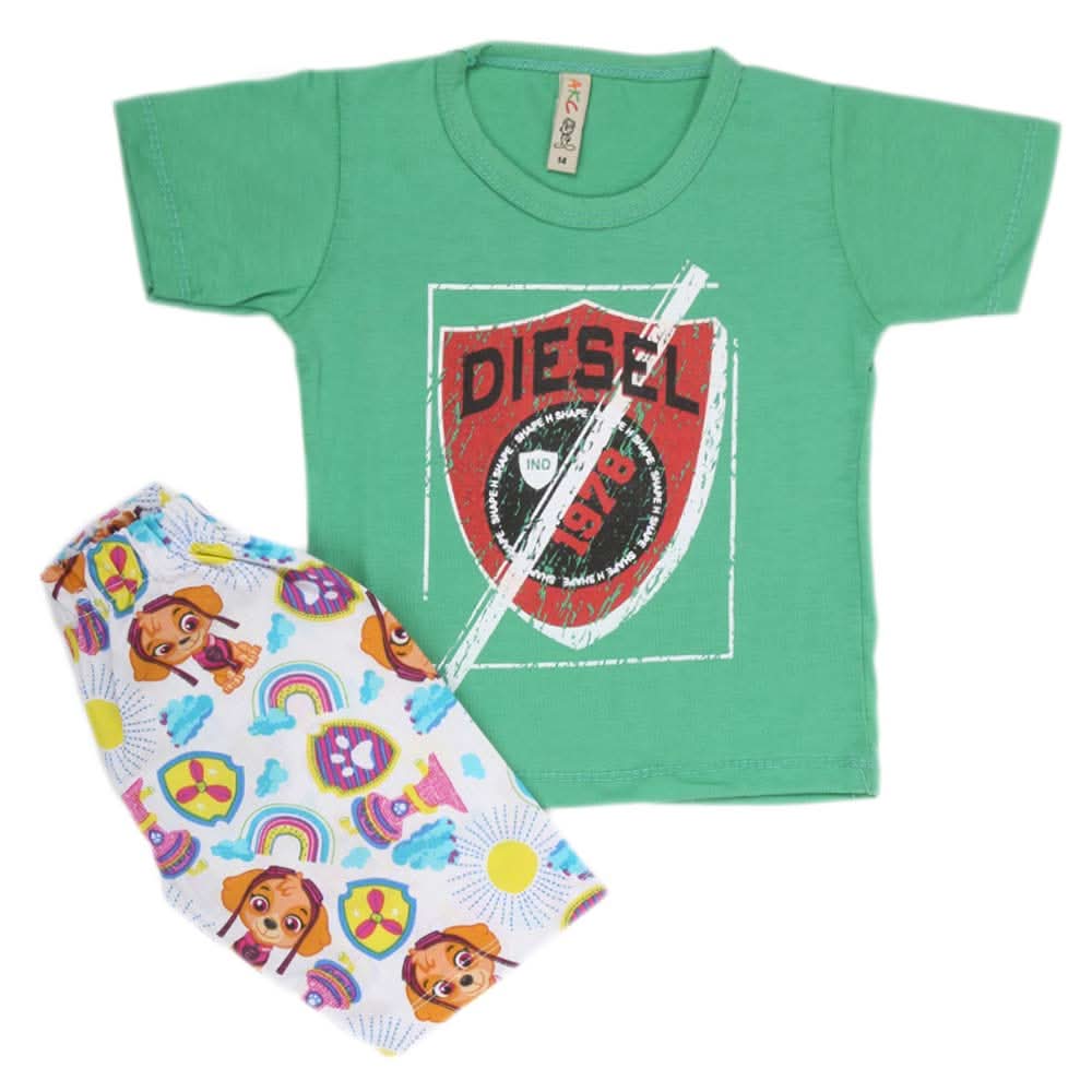 Boys Half Sleeves 2 Piece Suit - Green, Kids, Boys Sets And Suits, Chase Value, Chase Value