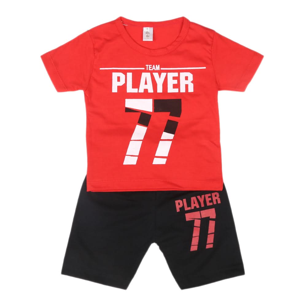 Boys Half Sleeves Short Suit  SML CVC-48-Red, Kids, Boys Sets And Suits, Chase Value, Chase Value