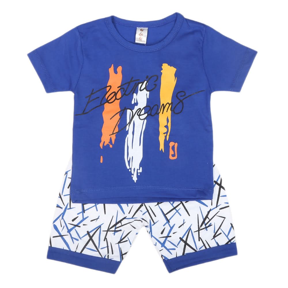 Boys Half Sleeves Short Suit  SML CVC-39-Blue, Kids, Boys Sets And Suits, Chase Value, Chase Value