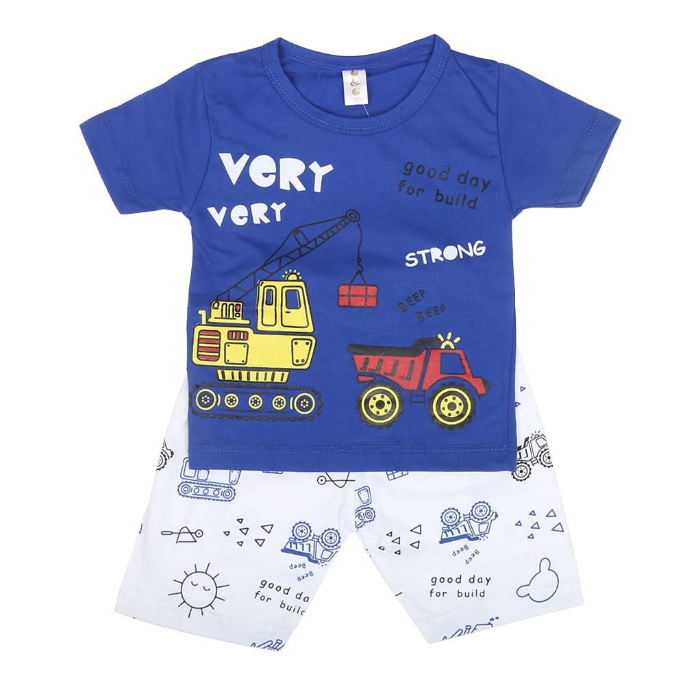 Boys Half Sleeves Short Suit SML CVC-53-Blue, Kids, Boys Sets And Suits, Chase Value, Chase Value