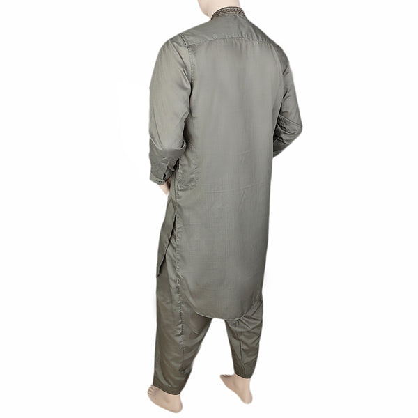 Eminent Band Collar Embroidered Shalwar Kameez For Men - Green, Men, Shalwar Kameez, Chase Value, Chase Value