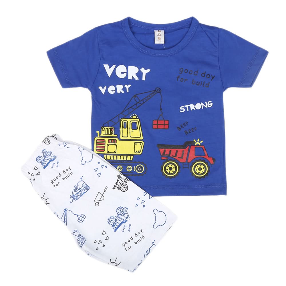 Boys Half Sleeves Short Suit SML CVC-53-Blue, Kids, Boys Sets And Suits, Chase Value, Chase Value