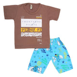 Boys Half Sleeves 2 Piece Suit - Coffee, Kids, Boys Sets And Suits, Chase Value, Chase Value
