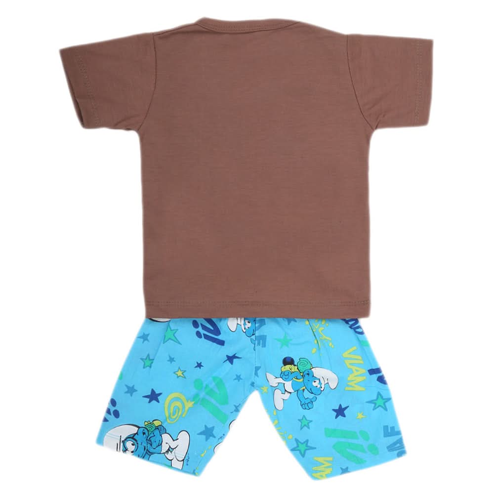 Boys Half Sleeves 2 Piece Suit - Coffee, Kids, Boys Sets And Suits, Chase Value, Chase Value