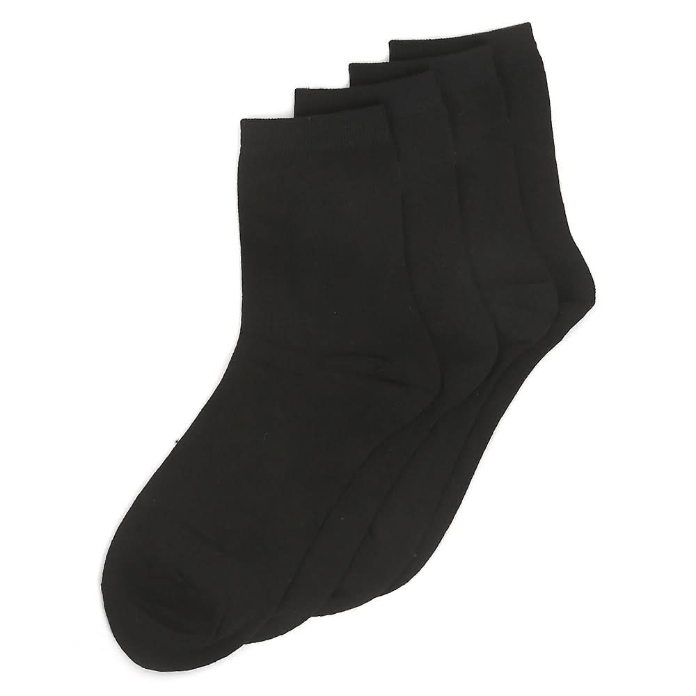 Men’s 2 Pieces Long Ankle Socks - Black, Men, Mens Socks, Chase Value, Chase Value