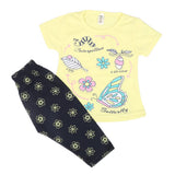 Girls Half Sleeves Tights Suits - Yellow, Kids, Girls Sets And Suits, Chase Value, Chase Value