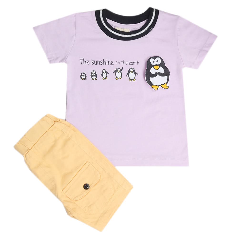 Newborn Boys Half Sleeves Suit - Purple, Kids, New Born Boys Sets And Suits, Chase Value, Chase Value