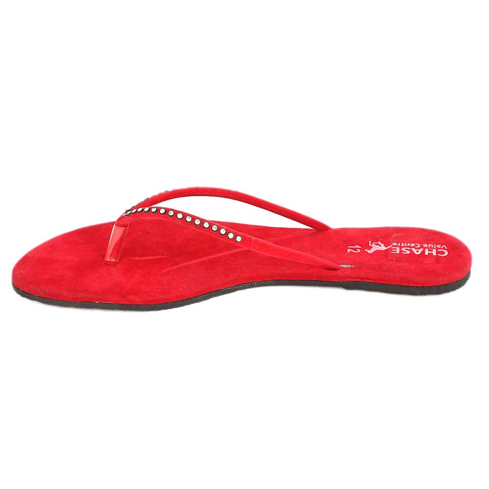 Women's Slipper (J315) - Red, Women, Slippers, Chase Value, Chase Value