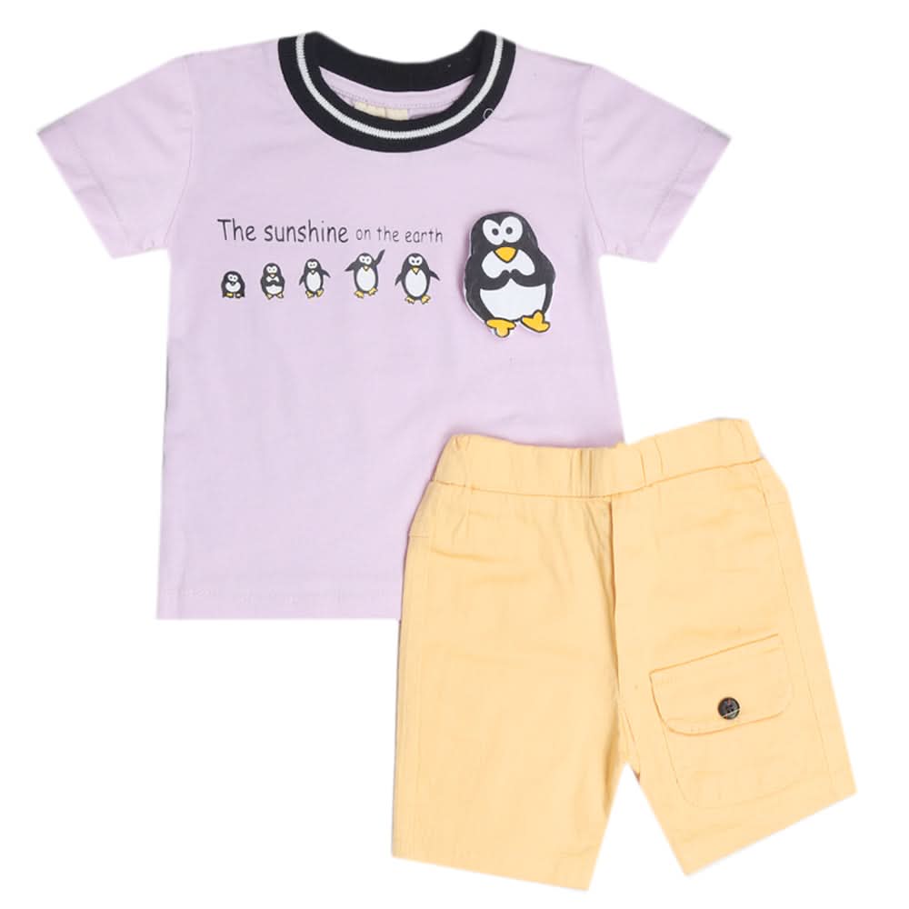 Newborn Boys Half Sleeves Suit - Purple, Kids, New Born Boys Sets And Suits, Chase Value, Chase Value