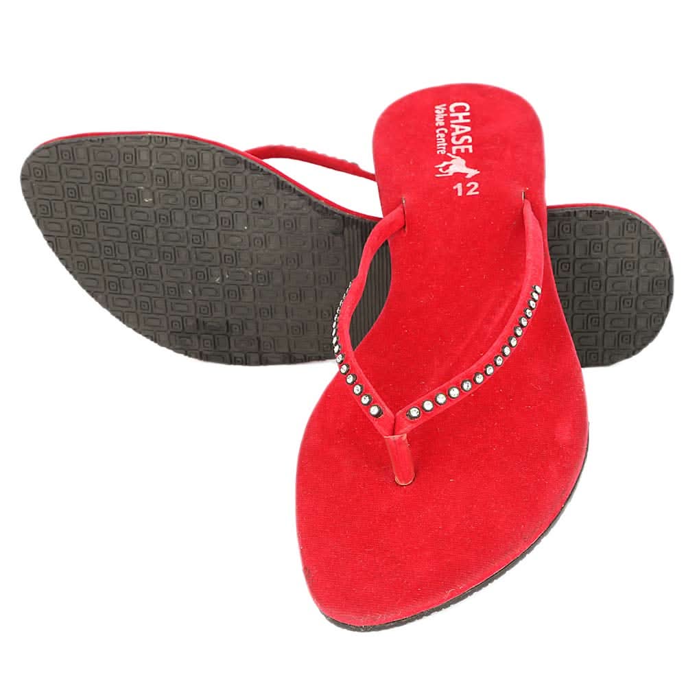 Women's Slipper (J315) - Red, Women, Slippers, Chase Value, Chase Value