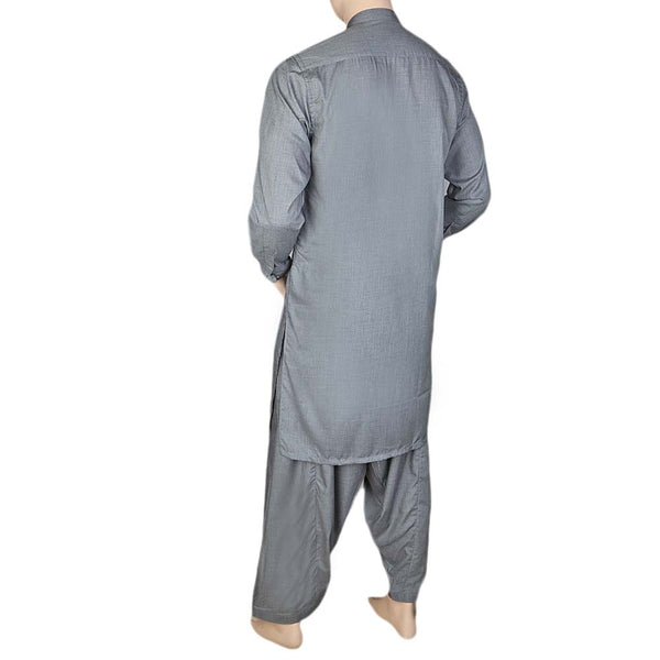 Eminent Band Collar Plain Shalwar Kameez For Men - Light Grey, Men, Shalwar Kameez, Chase Value, Chase Value