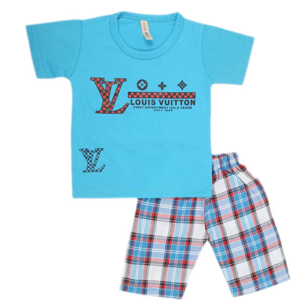 Boys Half Sleeves 2 Piece Suit - Blue, Kids, Boys Sets And Suits, Chase Value, Chase Value