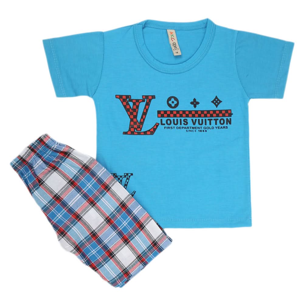 Boys Half Sleeves 2 Piece Suit - Blue, Kids, Boys Sets And Suits, Chase Value, Chase Value
