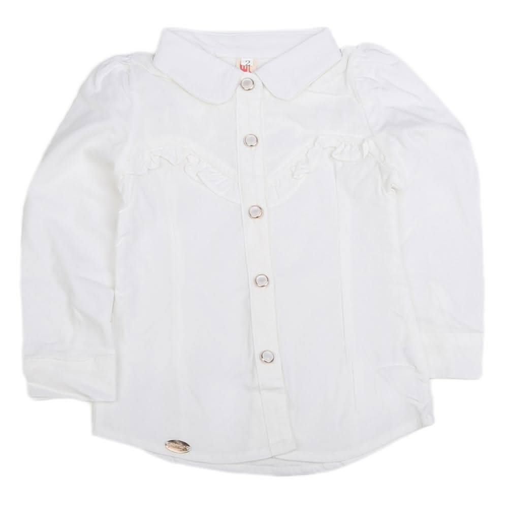 Girls Full Sleeves Shirt - White, Kids, Tops, Chase Value, Chase Value