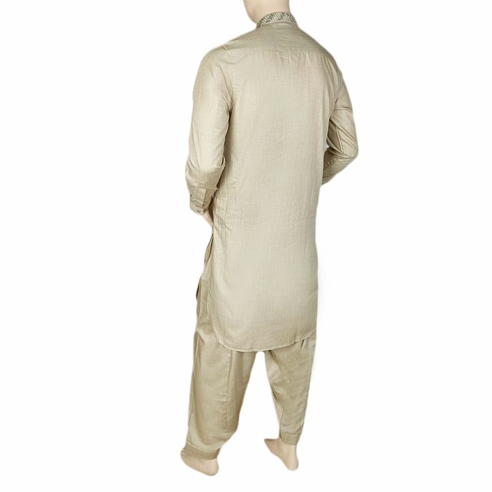 Men's Kameez Shalwar -Embroidered- Khaki, Men, Shalwar Kameez, Chase Value, Chase Value