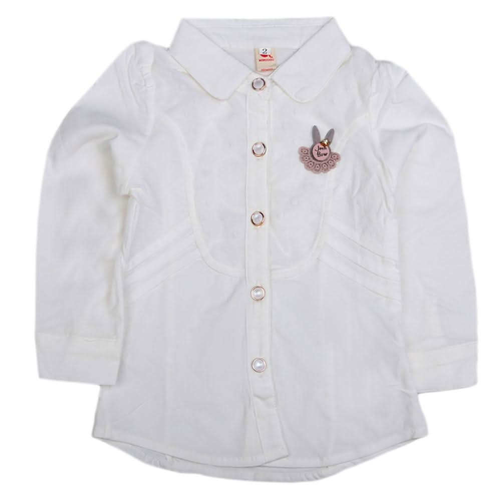 Girls Full Sleeves Shirt - White, Kids, Tops, Chase Value, Chase Value