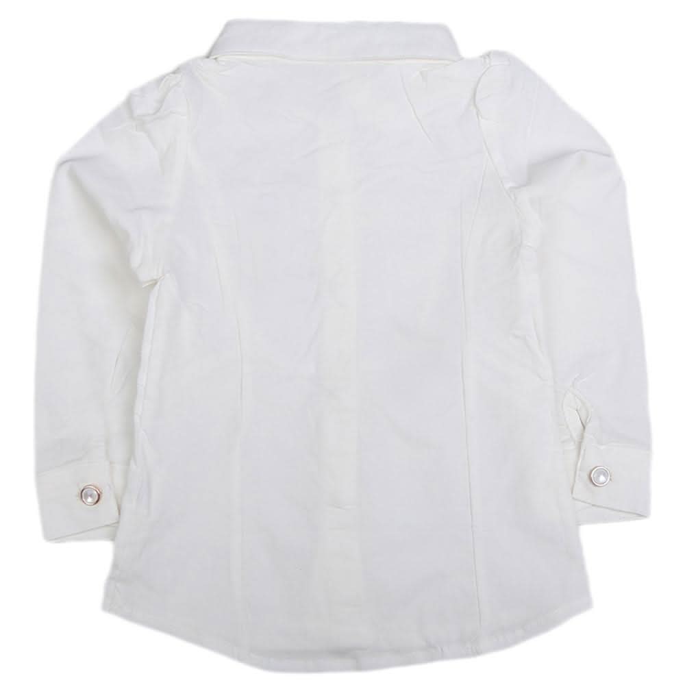 Girls Full Sleeves Shirt - White, Kids, Tops, Chase Value, Chase Value