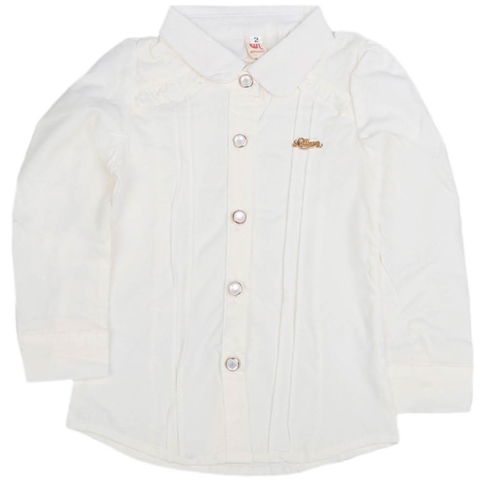 Girls Full Sleeves Shirt - White, Kids, Tops, Chase Value, Chase Value