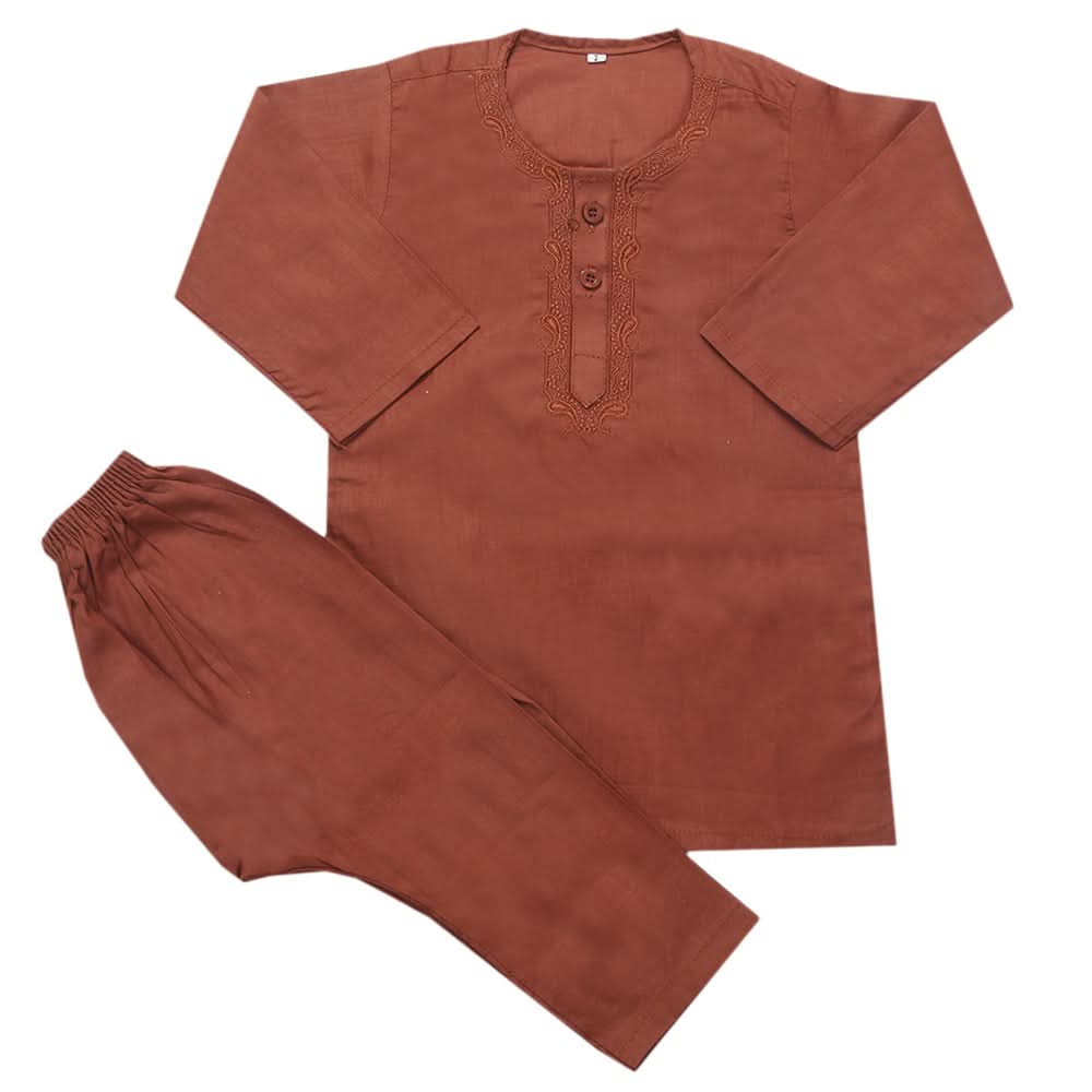 Newborn Boys Shalwar Suit - Dark Brown, Kids, Newborn Boys Shalwar Suits, Chase Value, Chase Value