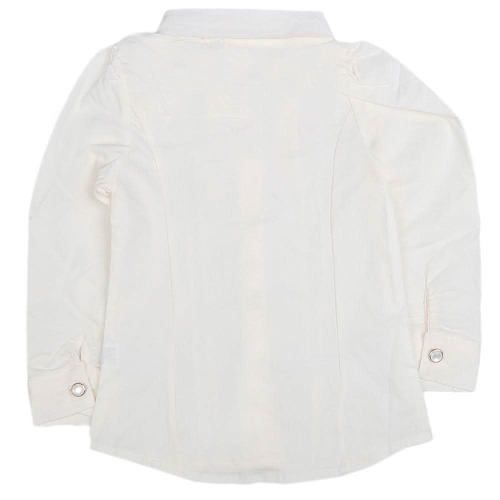 Girls Full Sleeves Shirt - White, Kids, Tops, Chase Value, Chase Value