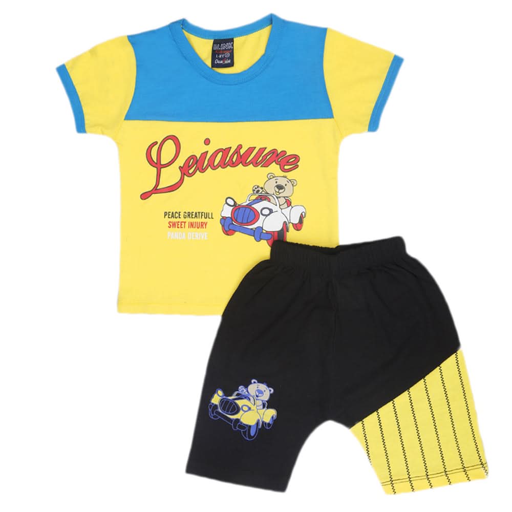 Boys Short Suit - Yellow, Kids, Boys Sets And Suits, Chase Value, Chase Value