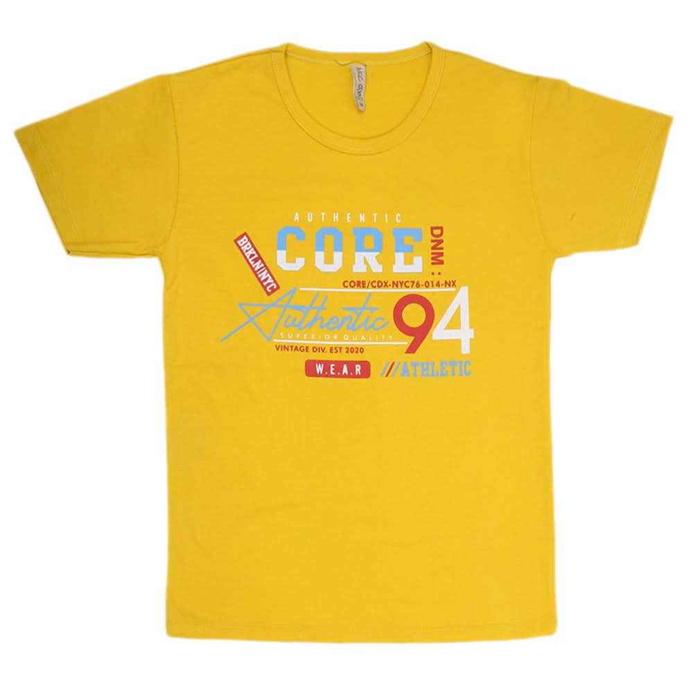 Boys Half Sleeves T-Shirt - Yellow, Kids, Boys T-Shirts, Chase Value, Chase Value