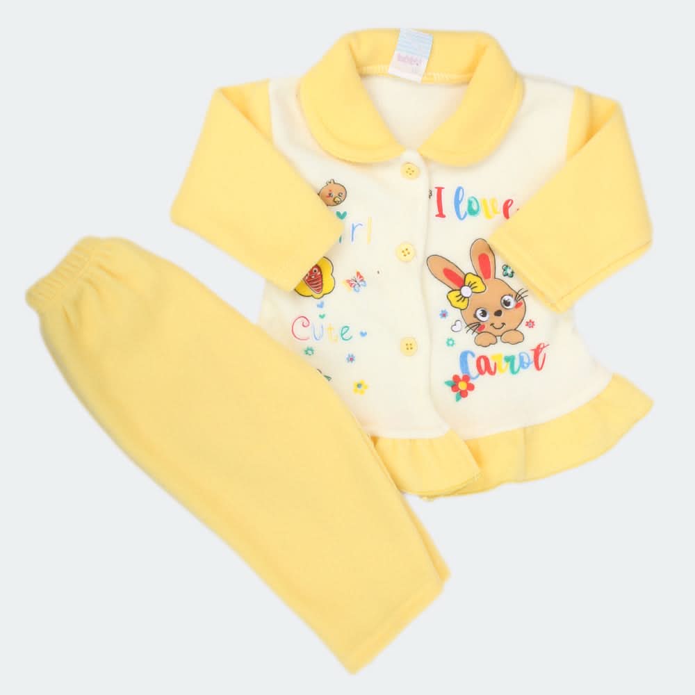 Newborn Girl Full Sleeves Polar Suit 11611 - Yellow, Kids, NB Girls Sets And Suits, Chase Value, Chase Value