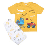 Boys Half Sleeves Short Suit SML CVC-53-Mustard, Kids, Boys Sets And Suits, Chase Value, Chase Value