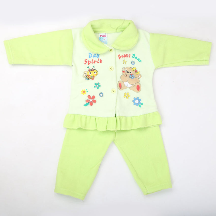 Newborn Girl Full Sleeves Polar Suit - Green, Kids, NB Girls Sets And Suits, Chase Value, Chase Value