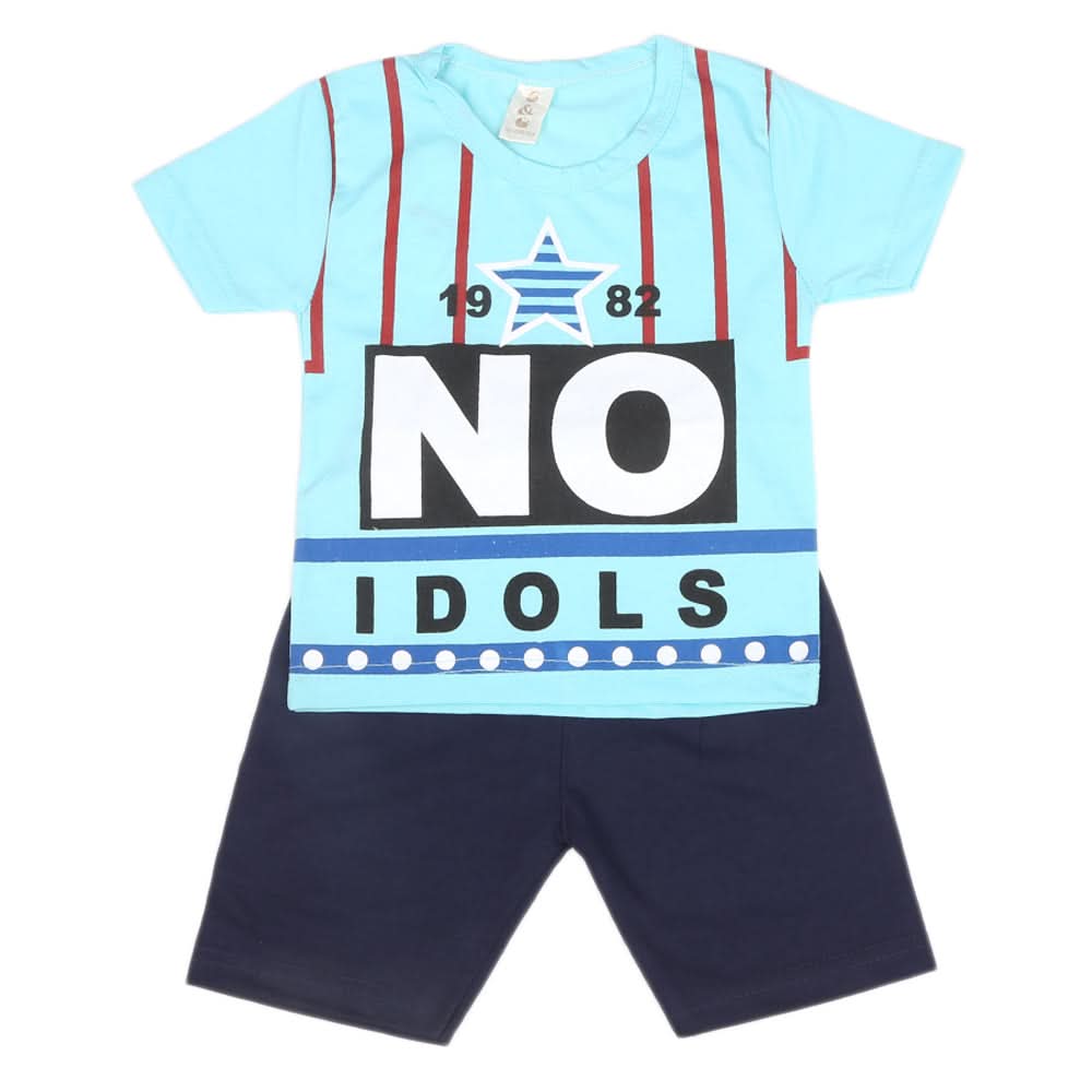 Boys Half Sleeves Short Suit  SML CVC-41-Blue, Kids, Boys Sets And Suits, Chase Value, Chase Value