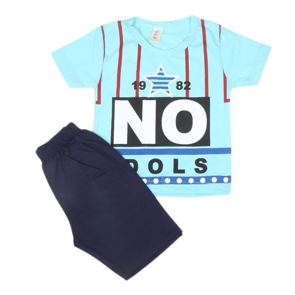 Boys Half Sleeves Short Suit  SML CVC-41-Blue, Kids, Boys Sets And Suits, Chase Value, Chase Value