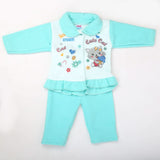 Newborn Girl Full Sleeves Polar Suit - Cyan, Kids, NB Girls Sets And Suits, Chase Value, Chase Value