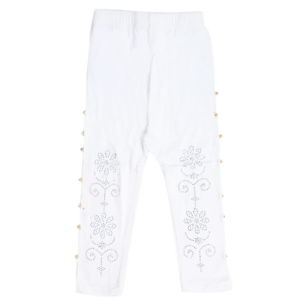 Girls Tight - White, Kids, Tights Leggings And Pajama, Chase Value, Chase Value