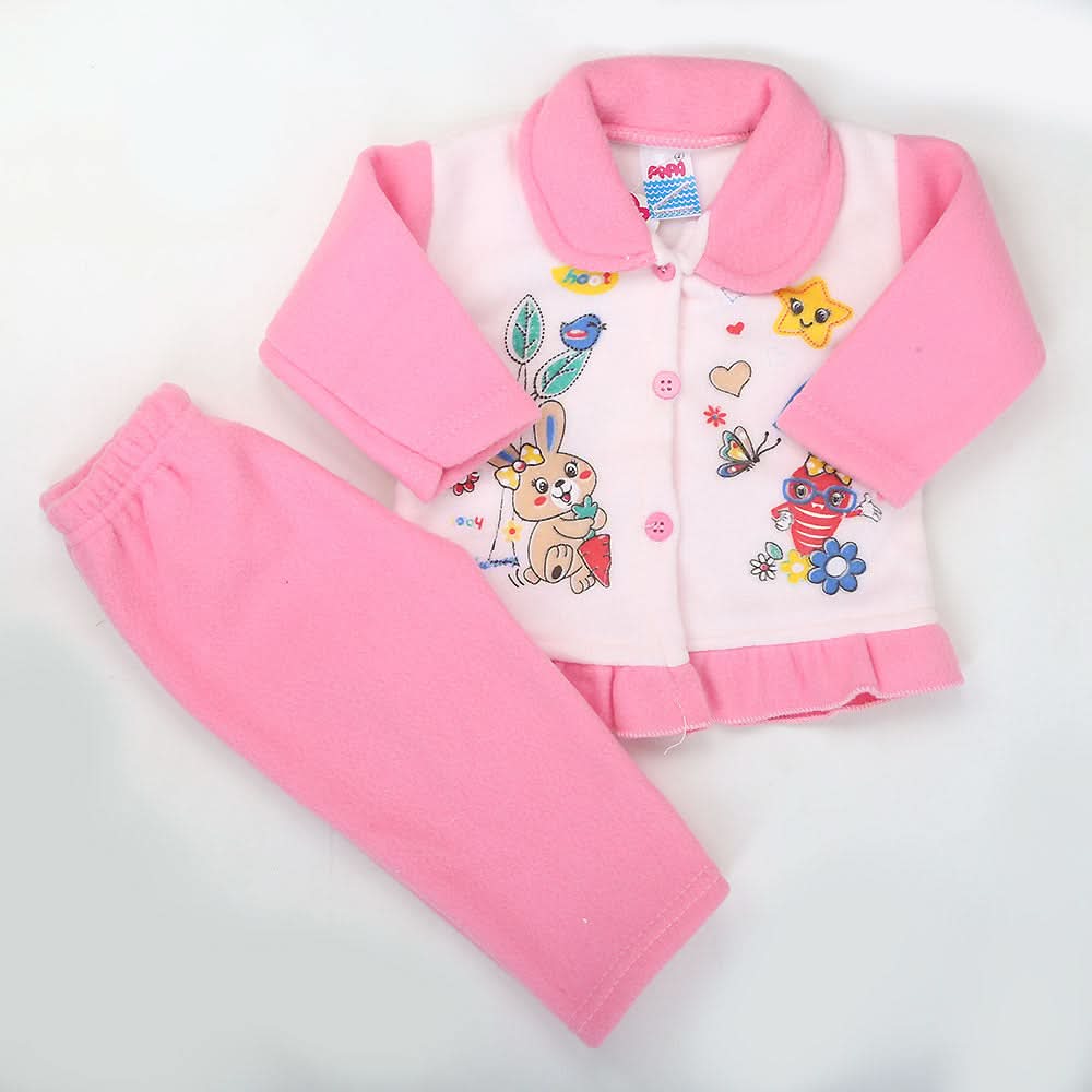 Newborn Girl Full Sleeves Polar Suit 8281 - Pink, Kids, NB Girls Sets And Suits, Chase Value, Chase Value