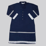 Girls Lace Khaddar Kurti - Navy Blue, Kids, Girls Kurti, Chase Value, Chase Value