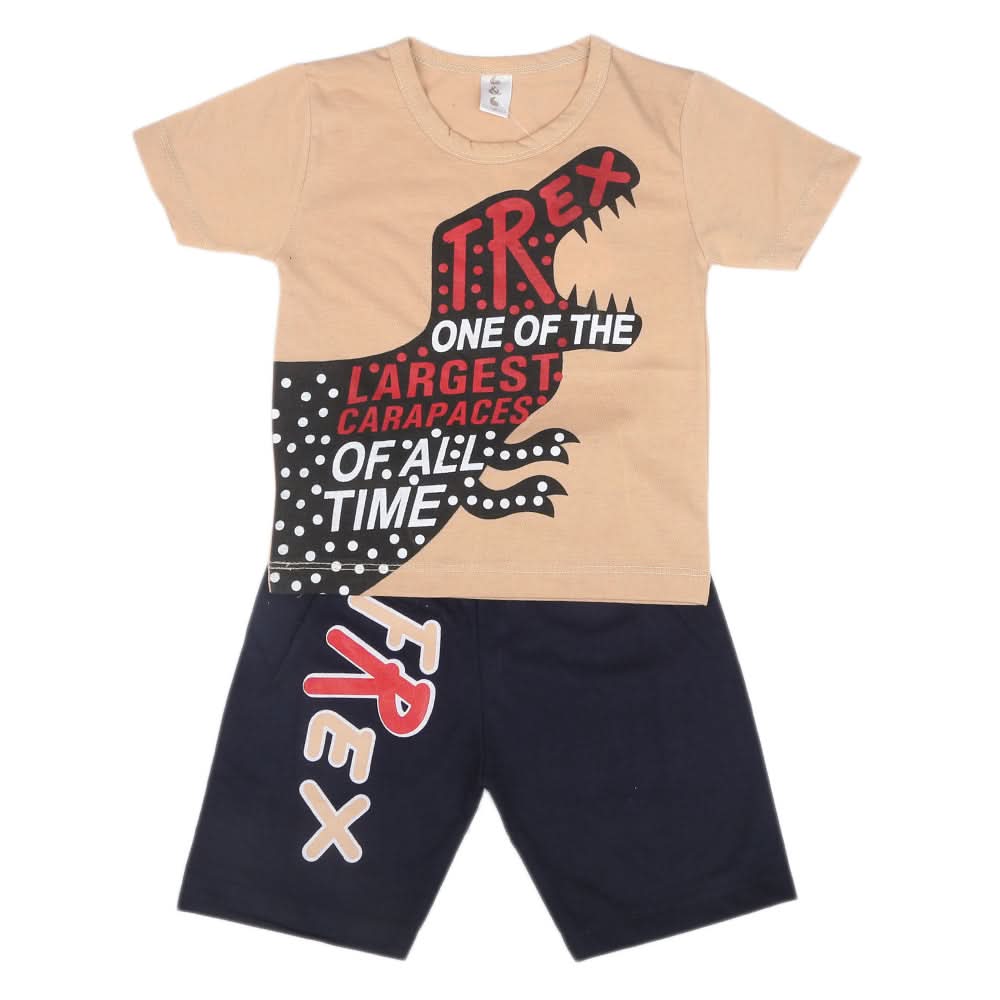 Boys Half Sleeves Short Suit CVC-33-Beige, Kids, Boys Sets And Suits, Chase Value, Chase Value