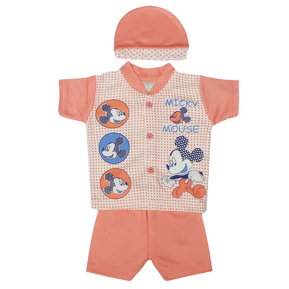 Newborn Boys Suits 3 Pcs - Peach, Kids, NB Boys Sets And Suits, Chase Value, Chase Value