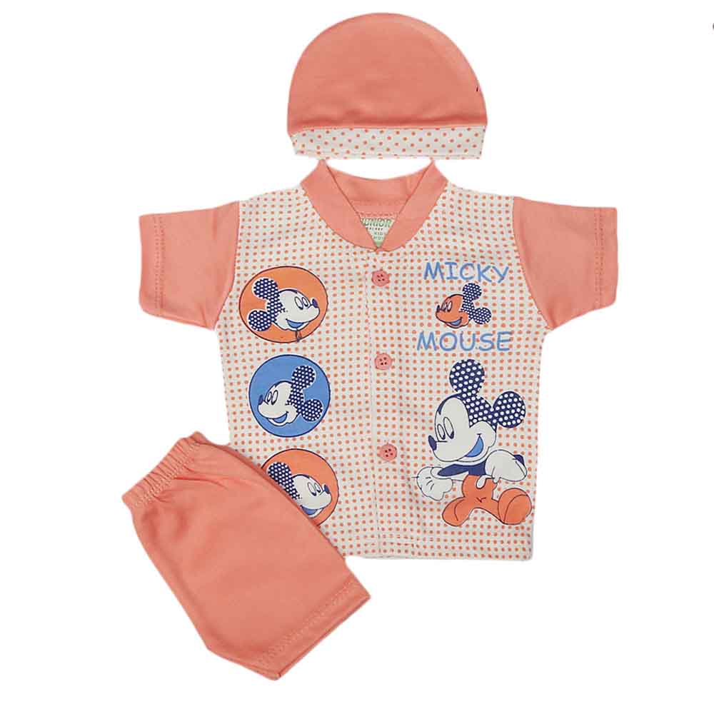Newborn Boys Suits 3 Pcs - Peach, Kids, NB Boys Sets And Suits, Chase Value, Chase Value