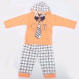 Newborn Boys Hooded Full Sleeves Suit  - Orange, Kids, NB Boys Sets And Suits, Chase Value, Chase Value