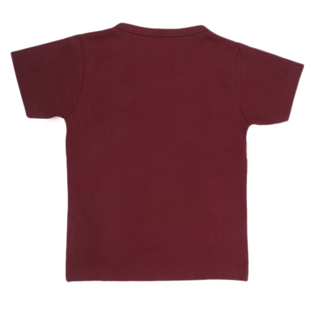 Boys Half Sleeves T-Shirt - Maroon, Kids, Boys T-Shirts, Chase Value, Chase Value