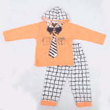 Newborn Boys Hooded Full Sleeves Suit  - Orange, Kids, NB Boys Sets And Suits, Chase Value, Chase Value